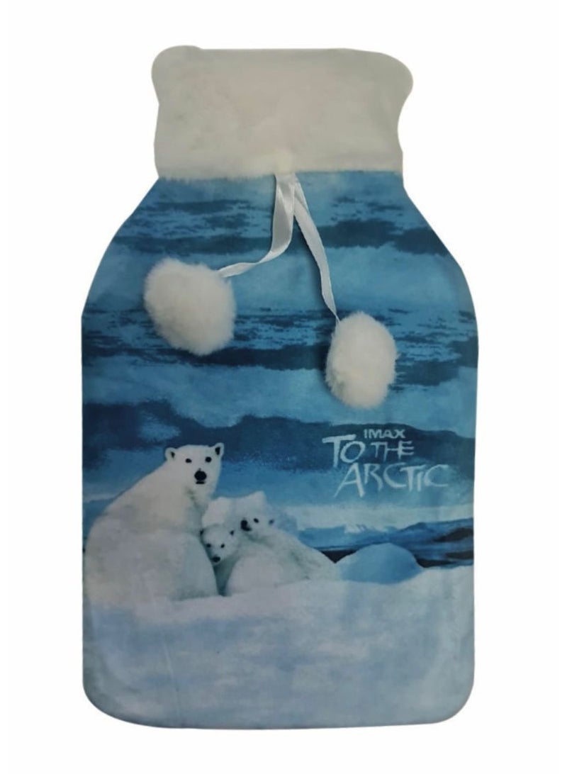 قربة ماء مبطنة بالصوف الناعم - مطاط - (ساخن/بارد) .